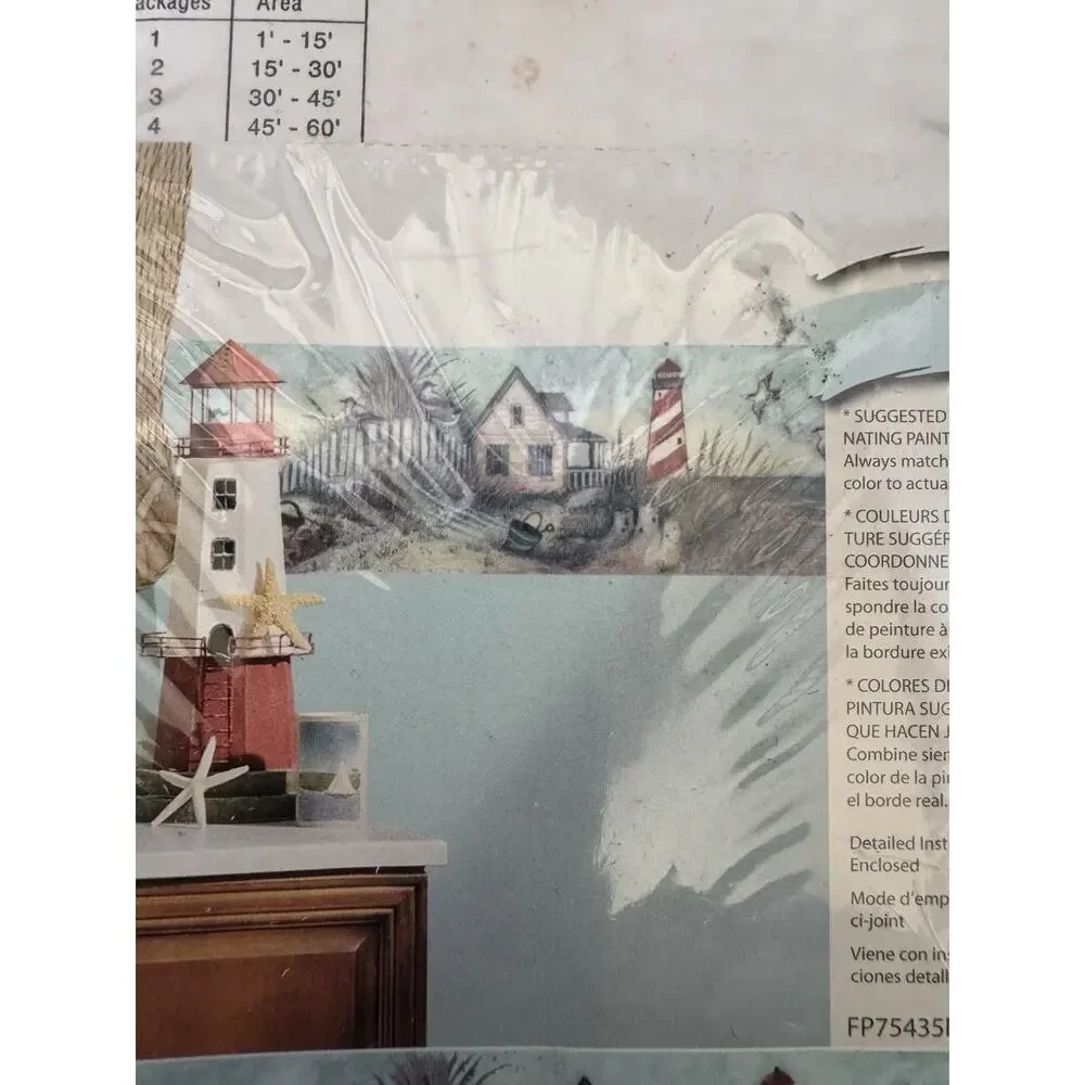 VTG 3 Wallpaper Border Decor Coast Coastal Cottage Oceancore Seaside Chic Beach